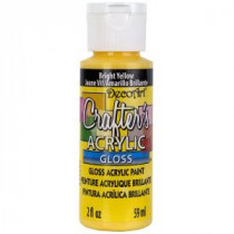 DecoArt 2 oz. Bright Yellow Gloss Crafter's Acrylic Paint - DCAG49-3