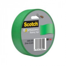 Scotch 0.94 in. x 20 yds. Primary Green Expressions Masking Tape (Case of 36) - 3437-PGR-ESF