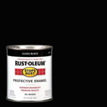 Rust-Oleum Stops Rust 1 qt. Black Gloss Protective Enamel Paint (Case of 2) - 7779502
