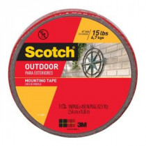 3M Scotch 1 in. x 12.5 yds. Indoor / Outdoor Mounting Tape (Case of 6) - 411-LONG/DC