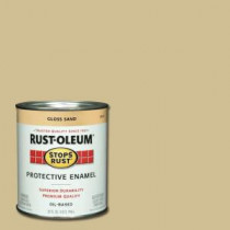 Rust-Oleum Stops Rust 1 qt. Sand Gloss Protective Enamel Paint (Case of 2) - 7771502
