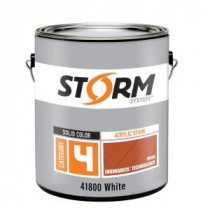 Storm System 1 gal. White Exterior Wood Siding, Fencing and Decking Acrylic Latex Stain with Enduradeck Technology - 41800XX-1