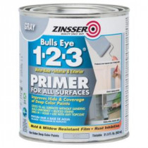 Zinsser 31.5 oz. Bulls Eye 1-2-3 Water-Based Interior/Exterior Gray Primer and Sealer (Case of 4) - 286258