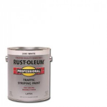 Rust-Oleum Professional 1 gal. White Flat Traffic Striping Paint (Case of 2) - 2593402