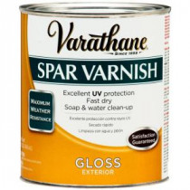 Varathane 1-qt.Clear Gloss Water-Based Exterior Spar Varnish (Case of 2) - 266320