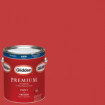 Glidden Premium 1-gal. #HDGR53 Red Geranium Satin Latex Interior Paint with Primer - HDGR53P-01SA