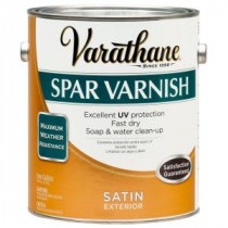 Varathane 1 gal. Clear Satin Water-Based Exterior Spar Varnish (Case of 2) - 266325