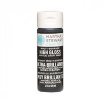 Martha Stewart Crafts 2-oz. Beetle Black Multi-Surface High Gloss Acrylic Craft Paint - 32102