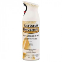 Rust-Oleum Universal 12 oz. All Surface Matte French Cream Spray Paint and Primer in One (Case of 6) - 282816