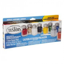 Testors 0.25 oz. 9-Color Most Popular Acrylic Paint Set (6-Pack) - 9196T