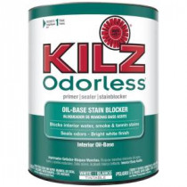 KILZ ODORLESS 1-Qt. White Oil-Based Interior Primer, Sealer and Stain-Blocker - 10942