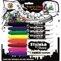 Sharpie Assorted Colors Stained Brush Tip Fabric Marker (8-Pack) - 1779005