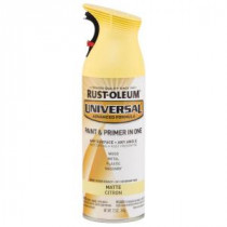 Rust-Oleum Universal 12 oz. All Surface Matte Citron Spray Paint and Primer in One (Case of 6) - 282813