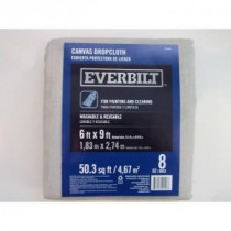 Everbilt 5-3/4 ft. x 8-3/4 ft. Canvas Drop Cloth - 69CV8