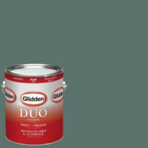 Glidden DUO 1-gal. #HDGB13U Dark Stormy Sky Green Flat Latex Interior Paint with Primer - HDGB13U-01F