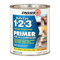 Zinsser 1-qt. Bulls Eye 1-2-3 1-qt.White Water Based Interior/Exterior Primer and Sealer (Case of 6) - 2004