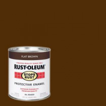 Rust-Oleum Stops Rust 1 qt. Flat Brown Protective Enamel Paint (Case of 2) - 239083