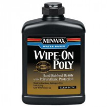 Minwax 1 pt. Clear Satin Water-Based Wipe-on Poly (4-Pack) - 40917