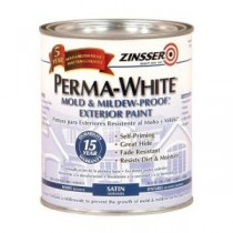 Zinsser 1-qt. Perma-White Mold and Mildew-Proof White Satin Exterior Paint (Case of 6) - 3104