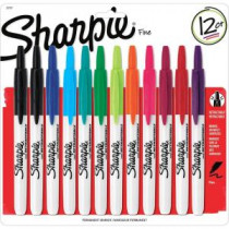 Sharpie Assorted Colors Retractable Fine Point Permanent Marker (12-Pack) - 32707