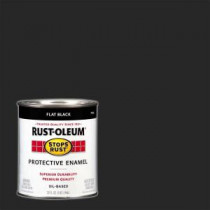 Rust-Oleum Stops Rust 1 qt. Flat Black Protective Enamel Paint (Case of 2) - 7776502