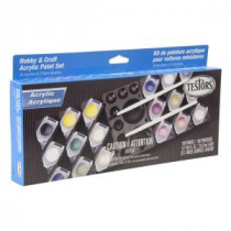 Testors 0.10 oz. 18-Color Acrylic Hobby and Craft Paint Pod Set (6-Pack) - 9186