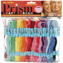 PRISM Jumbo 9.9 yds. Assorted Colors Craft Thread (105-Pack) - 14951