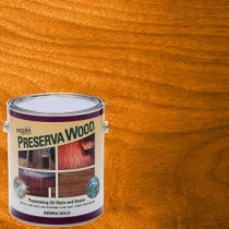 Preserva Wood 1 gal. Oil-Based Sierra Gold Penetrating Stain and Sealer - 40106