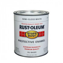 Rust-Oleum Stops Rust 1-qt. White Semi-Gloss Protective Enamel Paint (Case of 2) - 7797502