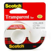 3M Scotch 1/2 in. x 12.5 yds. Transparent Tape (Case of 144) - 144