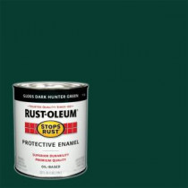Rust-Oleum Stops Rust 1 qt. Gloss Dark Hunter Green Protective Enamel Paint (Case of 2) - 7733502