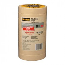 3M Scotch 0.94 in. x 60.1 yds. Painting Production Masking Tape (9-Pack) (Case of 4) - 2020-24A-CP