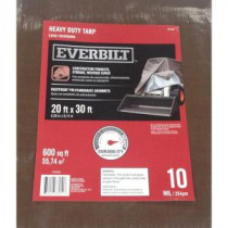 Everbilt 20 ft. x 30 ft. Silver/Brown Heavy-Duty Tarp - PYHD2030