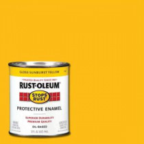 Rust-Oleum Stops Rust 1 qt. Gloss Sunburst Yellow Protective Enamel Paint (Case of 2) - 7747502