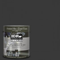 BEHR Premium Plus Ultra 1-gal. #PPF-59 Raven Black Semi-Gloss Enamel Interior Paint - 375301