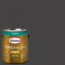 Glidden Premium 1-gal. #HDGCN65 Deep Onyx Semi-Gloss Latex Exterior Paint - HDGCN65PX-01S