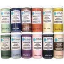 Martha Stewart Crafts Vintage Decor 8 oz. 12-Color Matte Chalk Finish Paint Set - PROMO866
