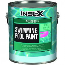 Insl-X 1 gal. Semi-Gloss Acrylic Black Waterborne Swimming Pool Paint - WR1020