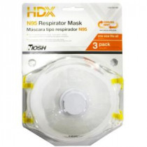 HDX N95 Disposable Respirator Valve Blister (3-Pack) - H950V