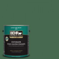 BEHR Premium Plus 1-gal. #M410-7 Perennial Green Semi-Gloss Enamel Exterior Paint - 534001