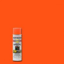 Rust-Oleum Professional 15 oz. 2X Fluorescent Orange Marking Spray Paint (6-Pack) - 266579