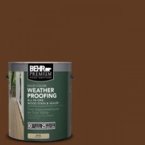 BEHR Premium 1 gal. #SC-129 Chocolate Solid Color Weatherproofing All-In-One Wood Stain and Sealer - 501301