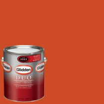 Glidden Team Colors 1-gal. #NFL-169B NFL Cincinnati Bengals Orange Flat Interior Paint and Primer - NFL-169B-F 01