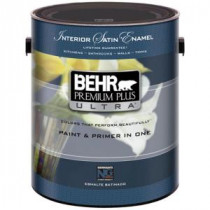 BEHR Premium Plus Ultra 1-Gal. Pure White Satin Interior Paint - 775001