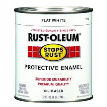 Rust-Oleum Stops Rust 1 qt. Flat White Protective Enamel Paint (Case of 2) - 7790502
