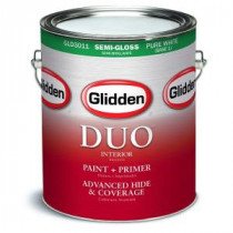Glidden DUO 1 gal. White Semi-Gloss Interior Paint and Primer - GLD3000-01