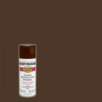 Rust-Oleum Stops Rust 12 oz. Protective Enamel Gloss Leather Brown Spray Paint (Case of 6) - 7775830