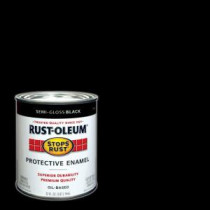Rust-Oleum Stops Rust 1 qt. Black Semi-Gloss Protective Enamel Paint (Case of 2) - 7798502