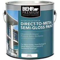 BEHR 1 gal. White Semi-Gloss Direct to Metal Interior/Exterior Paint - 320001