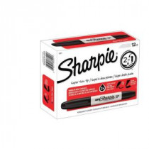 Sharpie Black Super Twin Tip Permanent Marker (Box of 12) - 36201